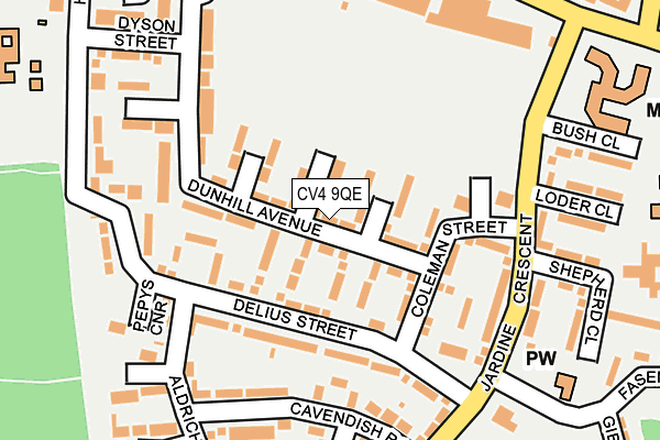 CV4 9QE map - OS OpenMap – Local (Ordnance Survey)