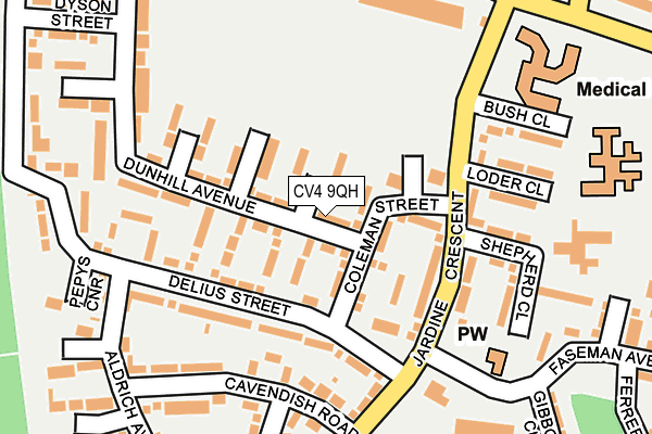 CV4 9QH map - OS OpenMap – Local (Ordnance Survey)