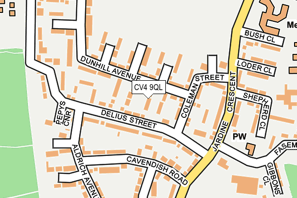 CV4 9QL map - OS OpenMap – Local (Ordnance Survey)