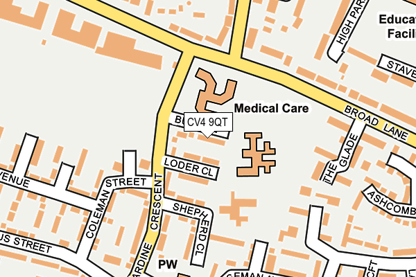CV4 9QT map - OS OpenMap – Local (Ordnance Survey)