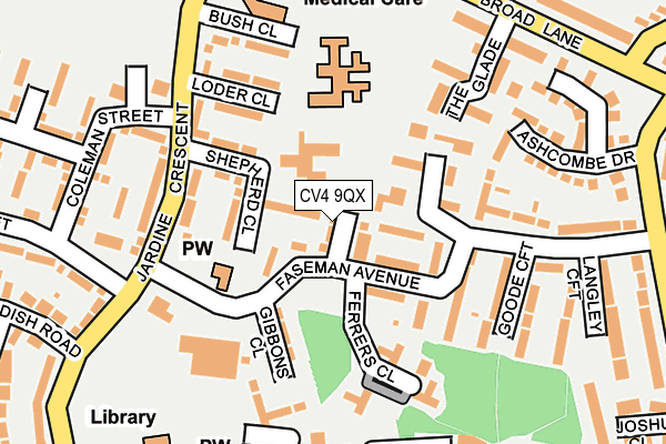 CV4 9QX map - OS OpenMap – Local (Ordnance Survey)