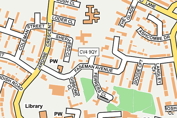 CV4 9QY map - OS OpenMap – Local (Ordnance Survey)