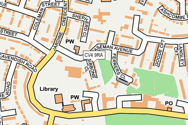 CV4 9RA map - OS OpenMap – Local (Ordnance Survey)