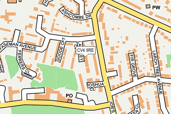 CV4 9RE map - OS OpenMap – Local (Ordnance Survey)