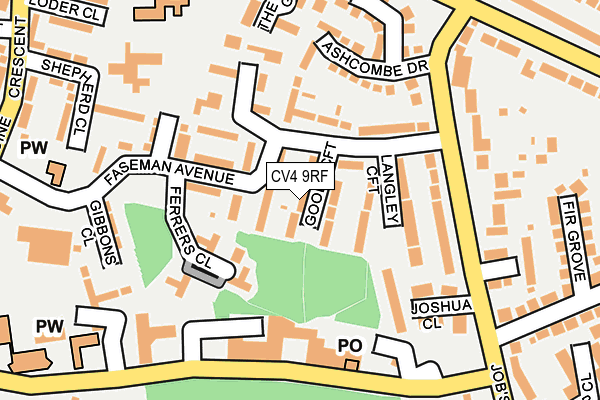 CV4 9RF map - OS OpenMap – Local (Ordnance Survey)