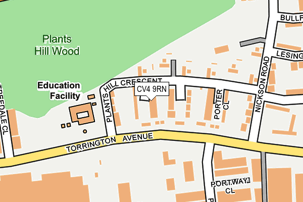 CV4 9RN map - OS OpenMap – Local (Ordnance Survey)