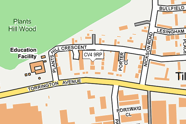 CV4 9RP map - OS OpenMap – Local (Ordnance Survey)