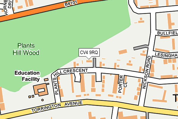 CV4 9RQ map - OS OpenMap – Local (Ordnance Survey)