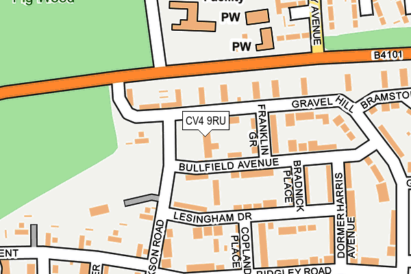 CV4 9RU map - OS OpenMap – Local (Ordnance Survey)