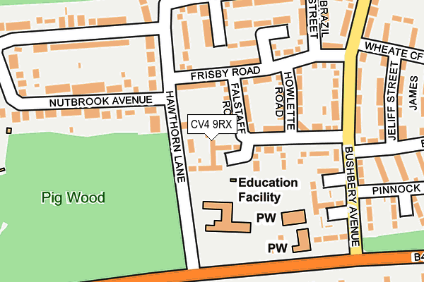 CV4 9RX map - OS OpenMap – Local (Ordnance Survey)