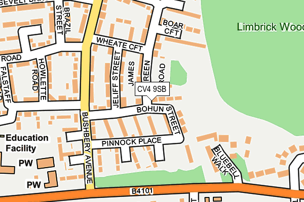 CV4 9SB map - OS OpenMap – Local (Ordnance Survey)