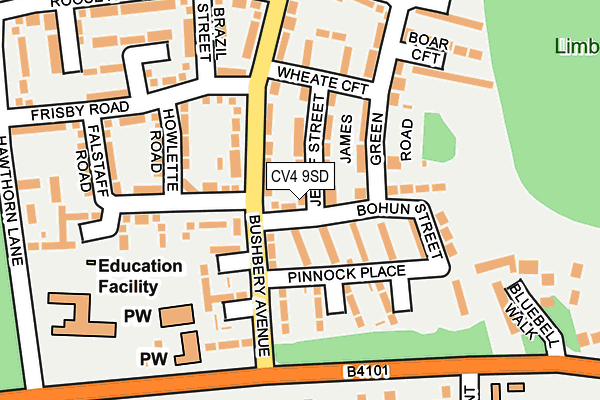 CV4 9SD map - OS OpenMap – Local (Ordnance Survey)