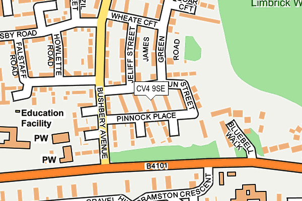 CV4 9SE map - OS OpenMap – Local (Ordnance Survey)
