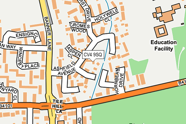 CV4 9SQ map - OS OpenMap – Local (Ordnance Survey)