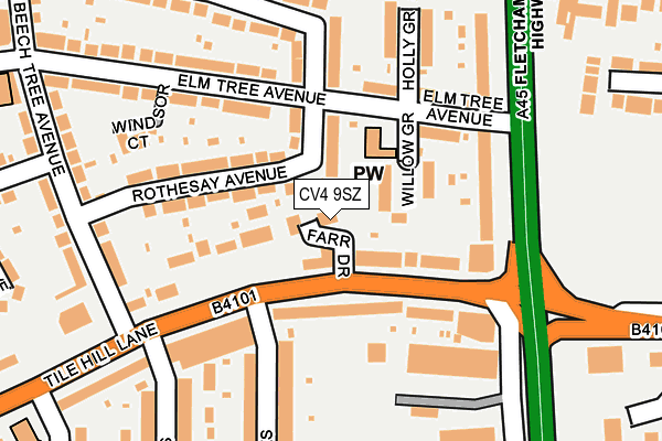 CV4 9SZ map - OS OpenMap – Local (Ordnance Survey)