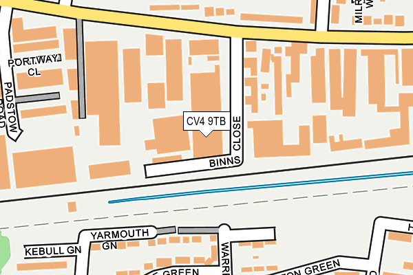 CV4 9TB map - OS OpenMap – Local (Ordnance Survey)