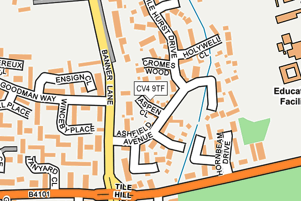 CV4 9TF map - OS OpenMap – Local (Ordnance Survey)