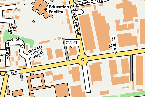 CV4 9TJ map - OS OpenMap – Local (Ordnance Survey)