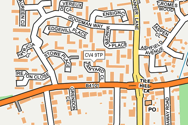 CV4 9TP map - OS OpenMap – Local (Ordnance Survey)