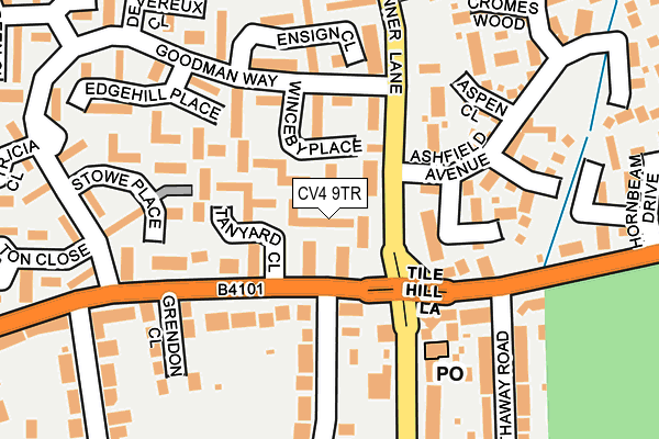 CV4 9TR map - OS OpenMap – Local (Ordnance Survey)