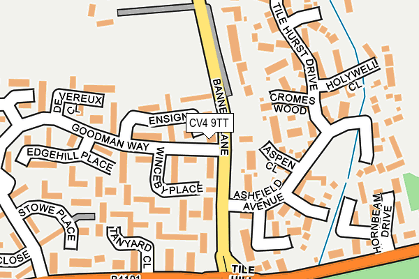 CV4 9TT map - OS OpenMap – Local (Ordnance Survey)