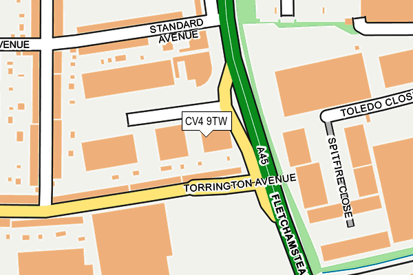 CV4 9TW map - OS OpenMap – Local (Ordnance Survey)