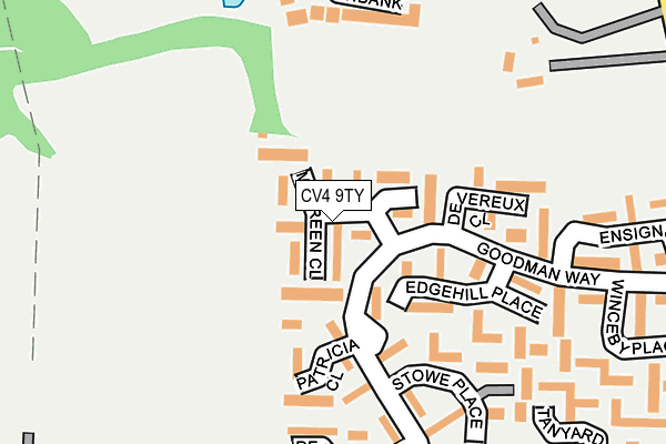 CV4 9TY map - OS OpenMap – Local (Ordnance Survey)