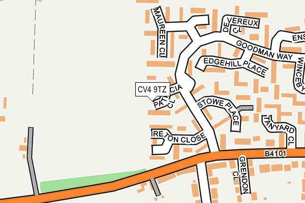 CV4 9TZ map - OS OpenMap – Local (Ordnance Survey)