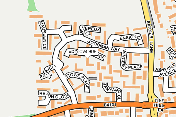 CV4 9UE map - OS OpenMap – Local (Ordnance Survey)