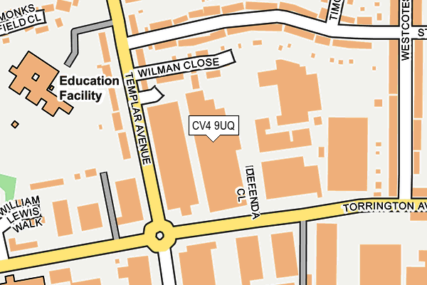 CV4 9UQ map - OS OpenMap – Local (Ordnance Survey)