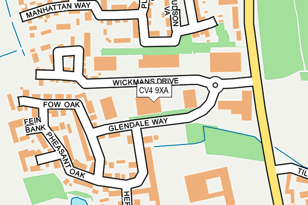 CV4 9XA map - OS OpenMap – Local (Ordnance Survey)