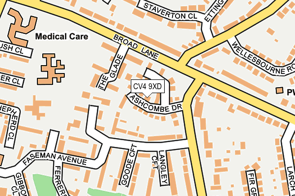 CV4 9XD map - OS OpenMap – Local (Ordnance Survey)