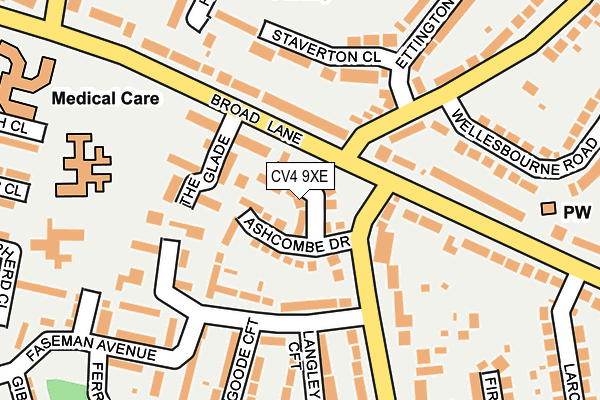 CV4 9XE map - OS OpenMap – Local (Ordnance Survey)