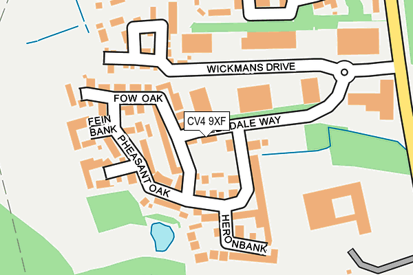 CV4 9XF map - OS OpenMap – Local (Ordnance Survey)