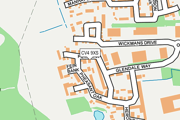 CV4 9XS map - OS OpenMap – Local (Ordnance Survey)
