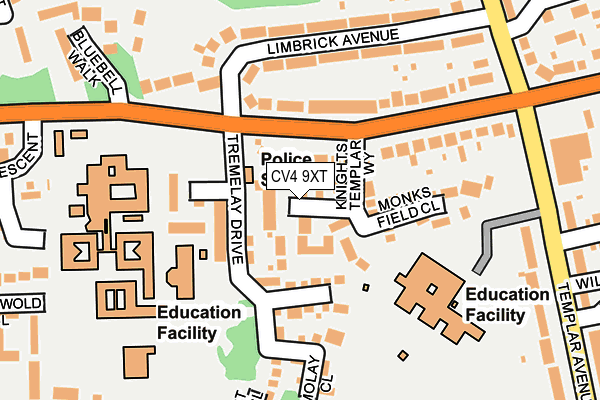 CV4 9XT map - OS OpenMap – Local (Ordnance Survey)