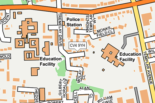 CV4 9YH map - OS OpenMap – Local (Ordnance Survey)