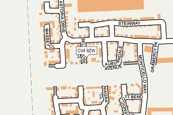 CV4 9ZW map - OS OpenMap – Local (Ordnance Survey)