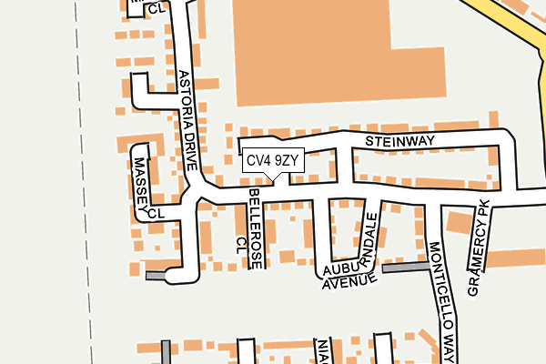 CV4 9ZY map - OS OpenMap – Local (Ordnance Survey)