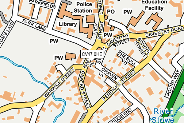 CV47 0HE map - OS OpenMap – Local (Ordnance Survey)