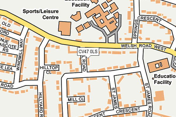 CV47 0LS map - OS OpenMap – Local (Ordnance Survey)