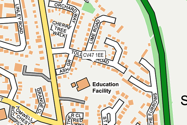CV47 1EE map - OS OpenMap – Local (Ordnance Survey)