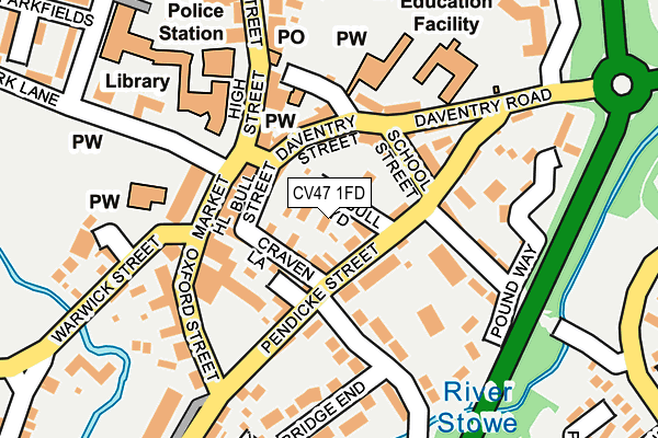 CV47 1FD map - OS OpenMap – Local (Ordnance Survey)