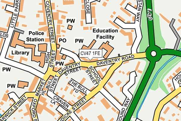 CV47 1FE map - OS OpenMap – Local (Ordnance Survey)