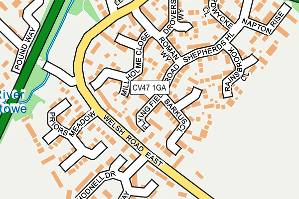CV47 1GA map - OS OpenMap – Local (Ordnance Survey)