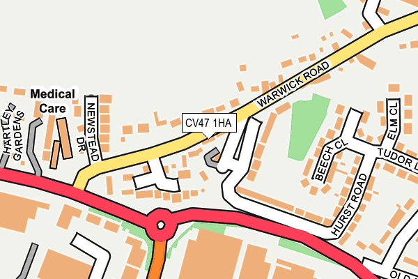 CV47 1HA map - OS OpenMap – Local (Ordnance Survey)