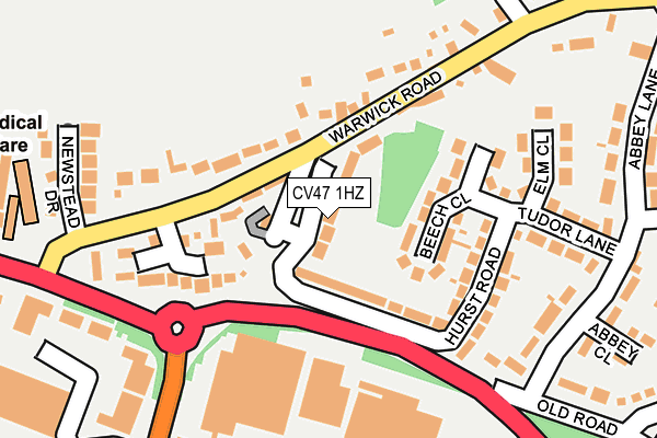 CV47 1HZ map - OS OpenMap – Local (Ordnance Survey)