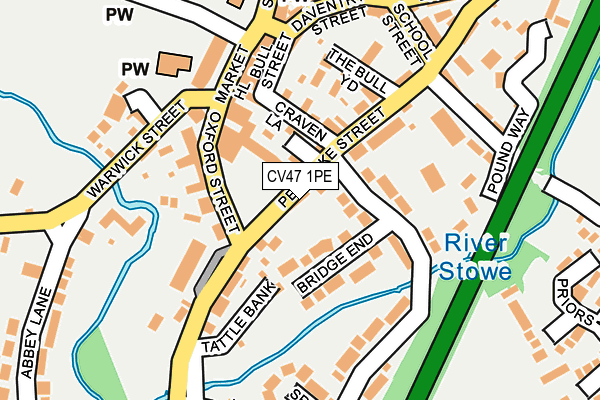 CV47 1PE map - OS OpenMap – Local (Ordnance Survey)