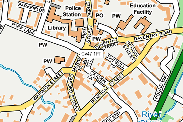 CV47 1PT map - OS OpenMap – Local (Ordnance Survey)