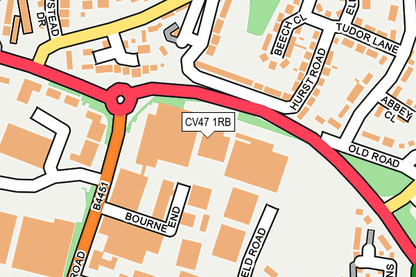 CV47 1RB map - OS OpenMap – Local (Ordnance Survey)